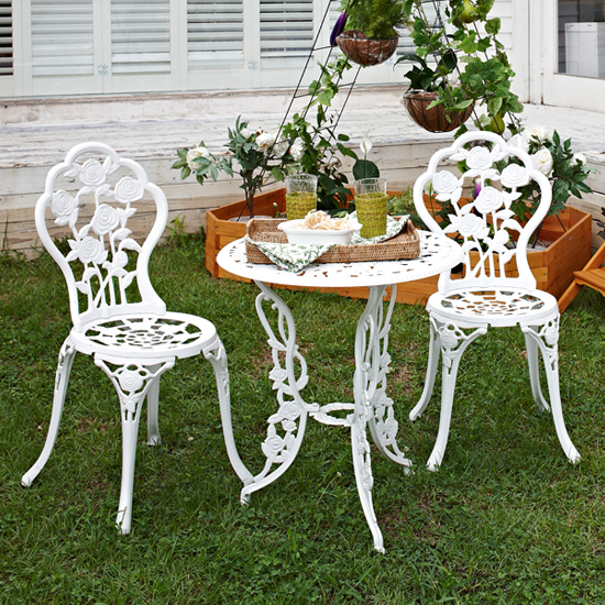 로즈 알미늄 테이블세트 (화이트) - 체어 정원용 소파 정원의자 정원벤치 벤치 의자 테이블세트
